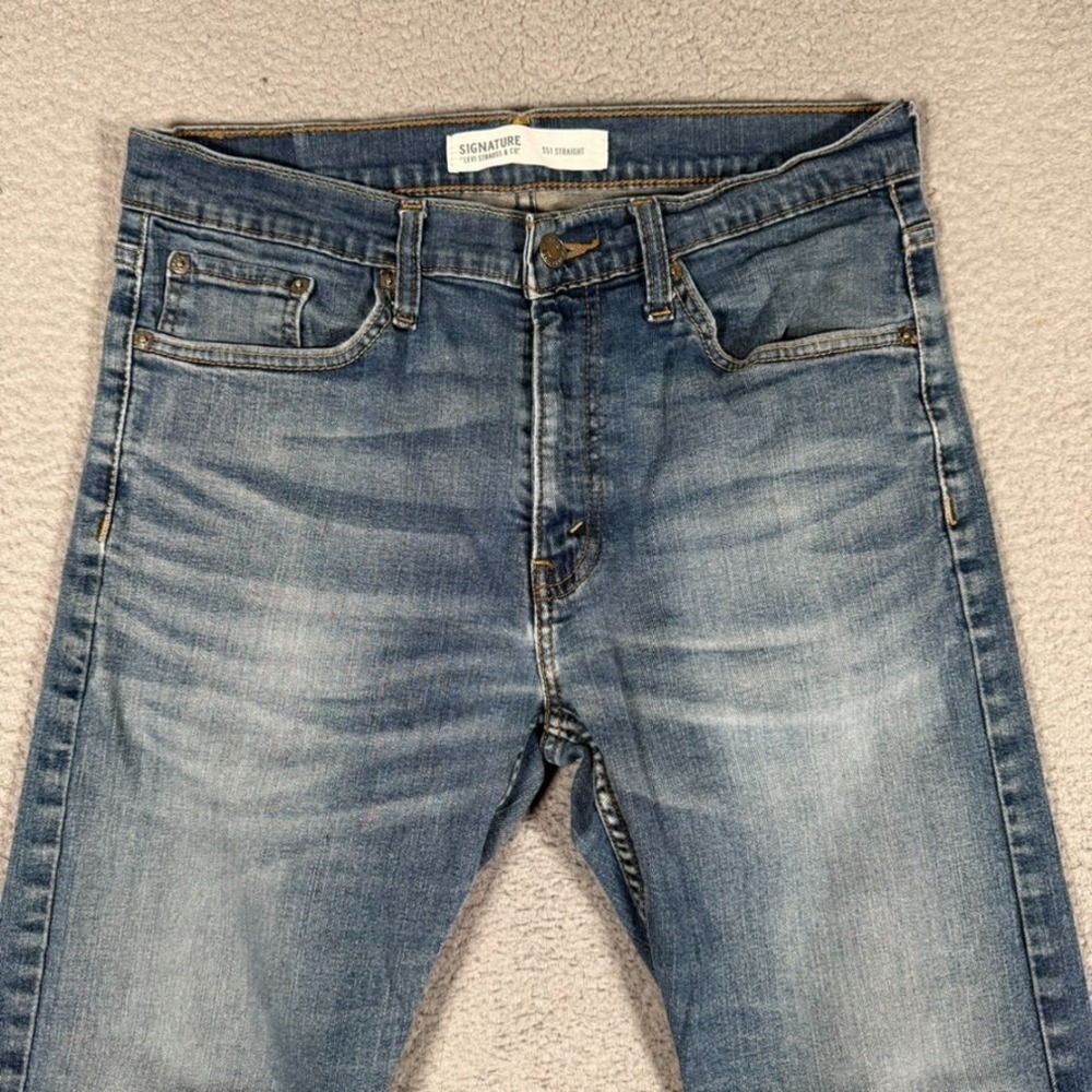 Levis Jeans Mens 30x28 Blue S51 Straight Fit Denim Casual Preppy Workwear Logo - Picture 2 of 12